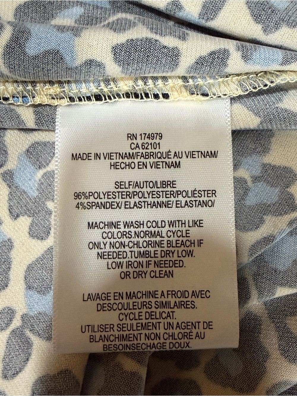 BCBGMAXAZRIA NWT Leopard Faux Wrap High Low Dress Cadet Blue Animal Print Medium - Picture 7 of 10